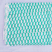 Wooden Block Printed Floral Running Natural Cotton Fabric